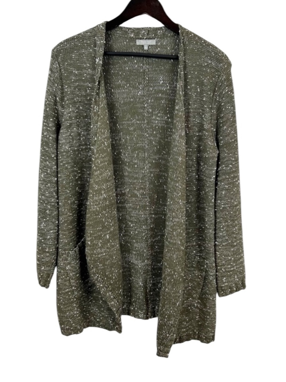 Habitat Olive Marled Open-Front Women's Cardigan Size Small